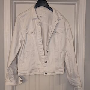 Maurices White Denim Jacket with Button Front